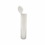 White / Single Unit (Less Than Box Qty) Premium Squeeze Top Child Resistant Pre-Roll Tube | 80 mm