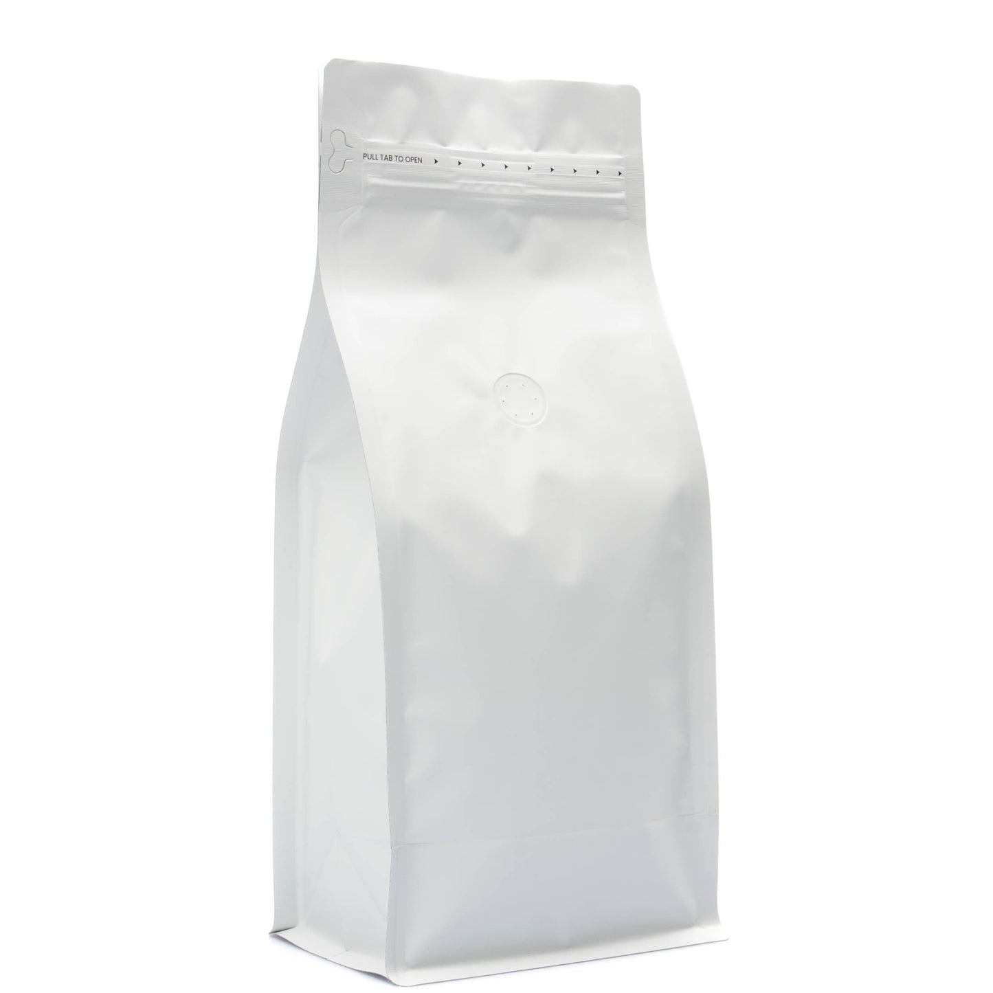White / Single Unit (Less Than Case Qty) Bag King 2 lb. Block Bottom Coffee Bag with Degassing Valve