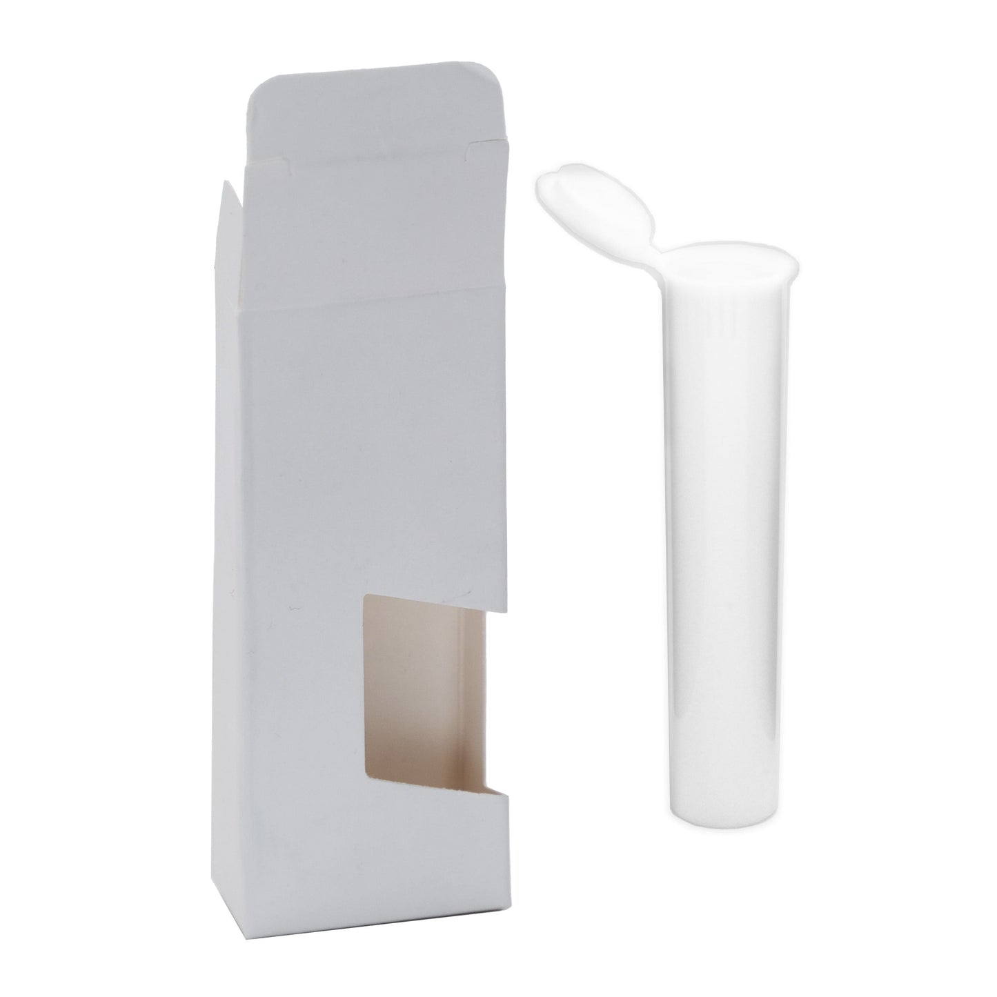 White / White / Single Unit (Less Than Box Qty) Child-Resistant Vape Cartridge Tube with Paper Box
