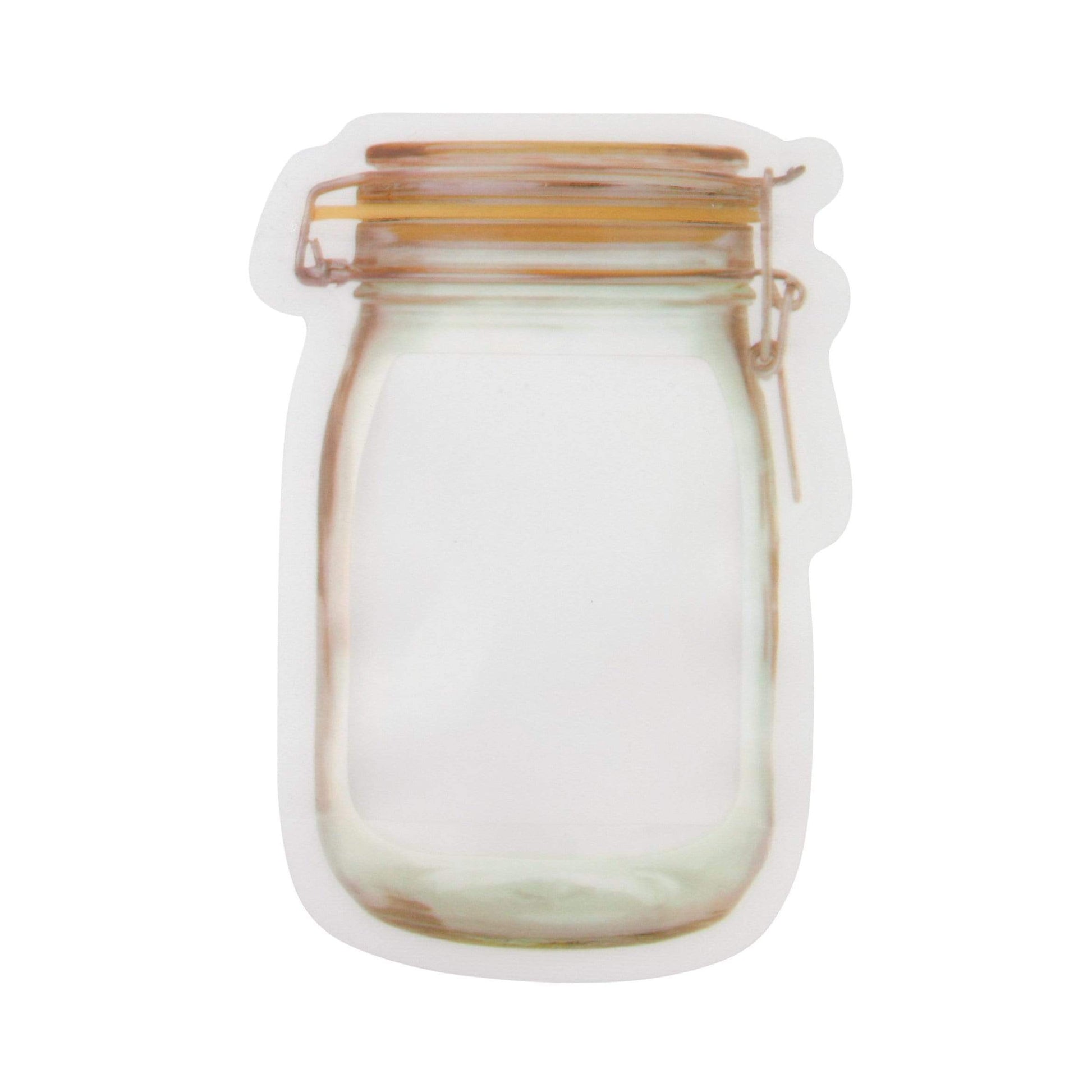 Wide Jar / Single Unit Small Mason Jar Style Clear Zipper Bags