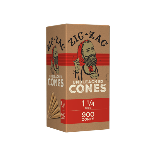 Zig Zag 1 1/4 Bulk Unbleached Cones | Box of 900