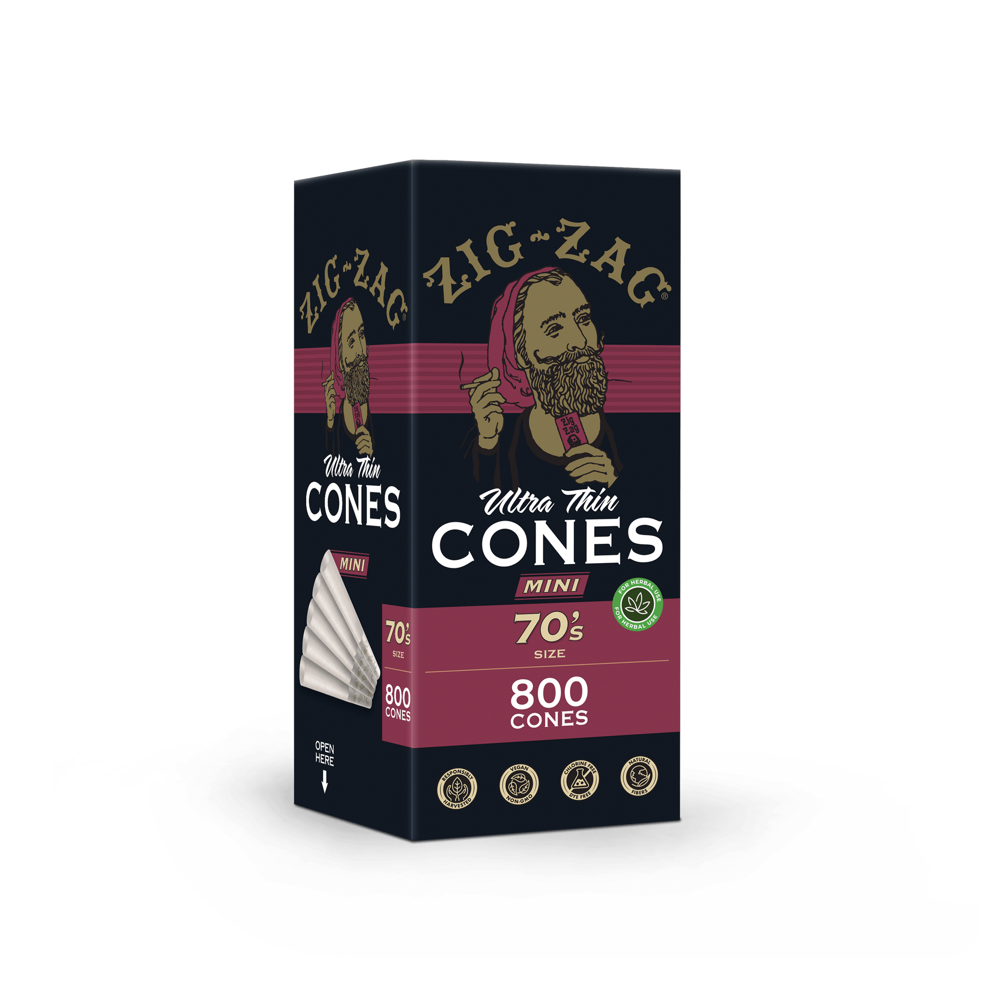 Zig Zag 70's Ultra-Thin Bulk Cones - (800 Cone Carton)