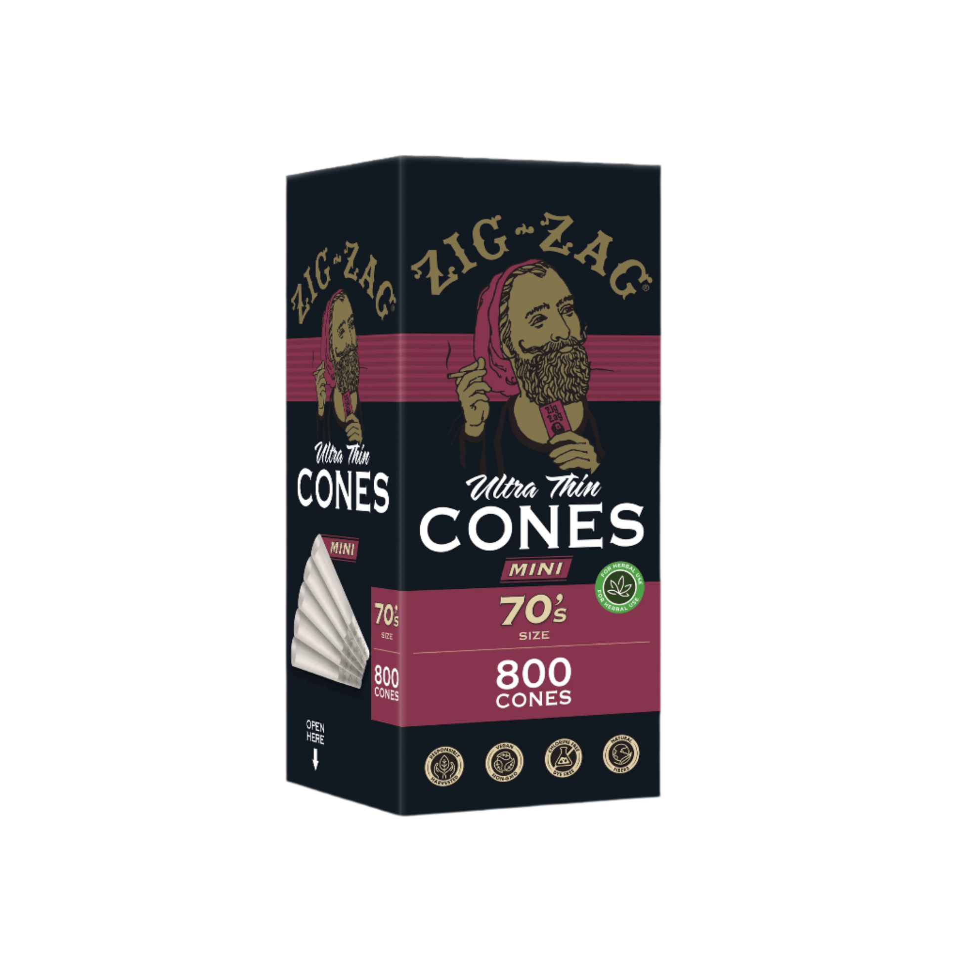 Zig Zag 70's Ultra-Thin Bulk Cones | Box of 800