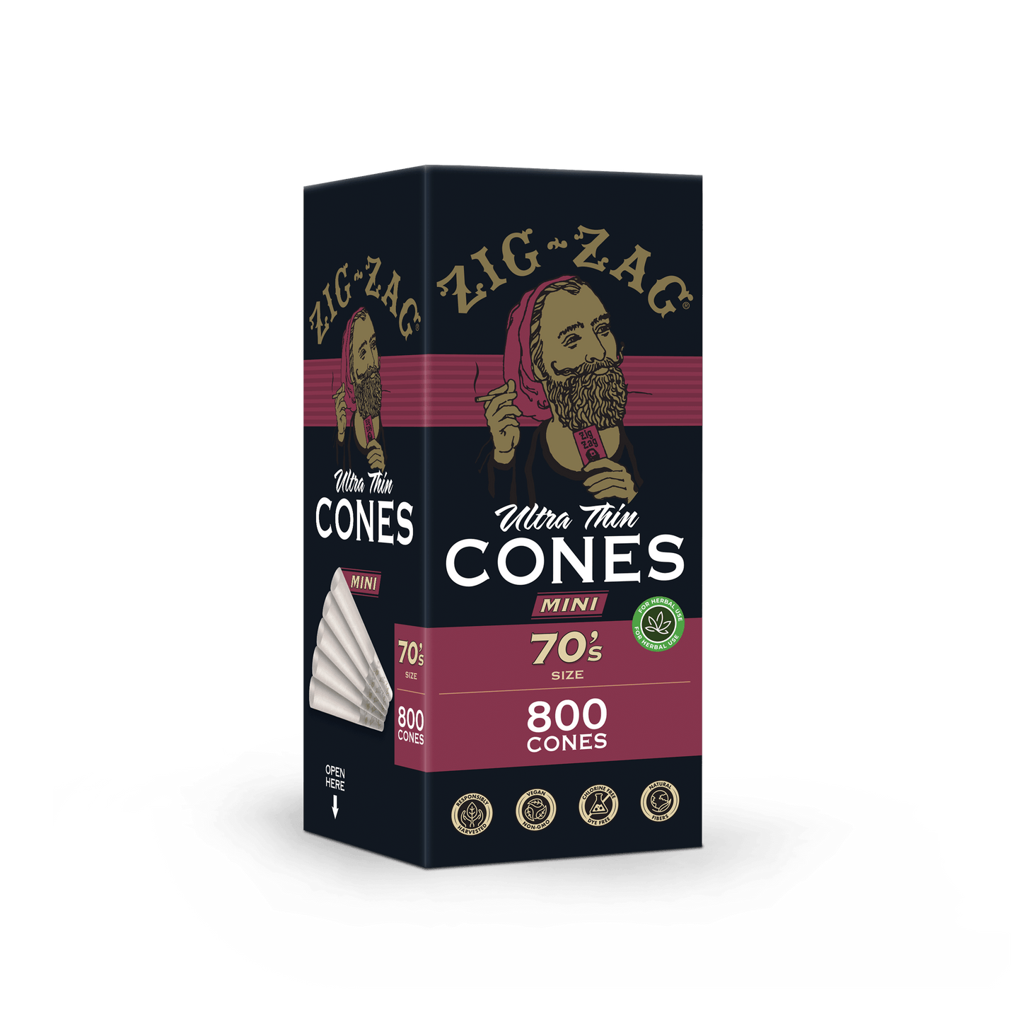 Zig Zag 70's Ultra-Thin Bulk Cones | Box of 800