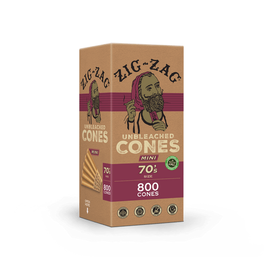 Zig Zag 70's Unbleached Bulk Cones | Box of 800