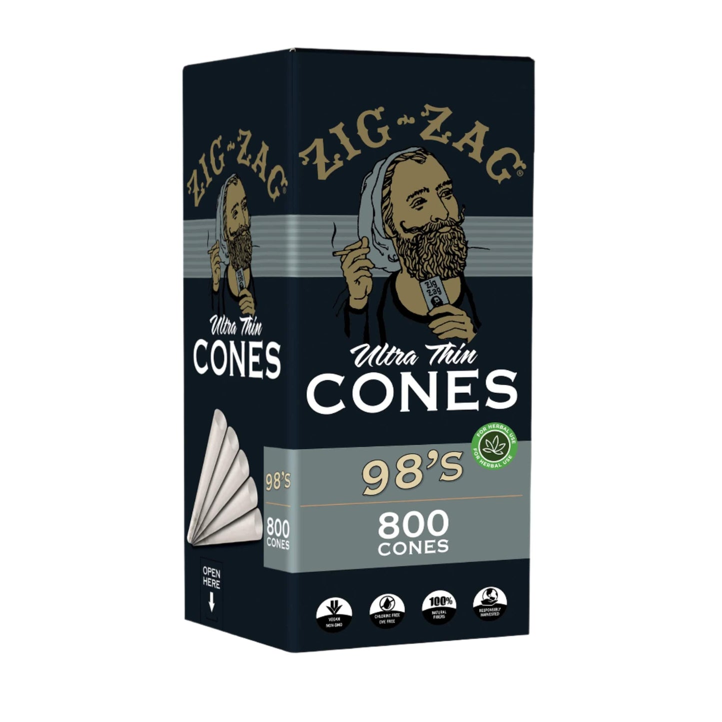 Zig Zag 98's Ultra-Thin Bulk Cones | Box of 800