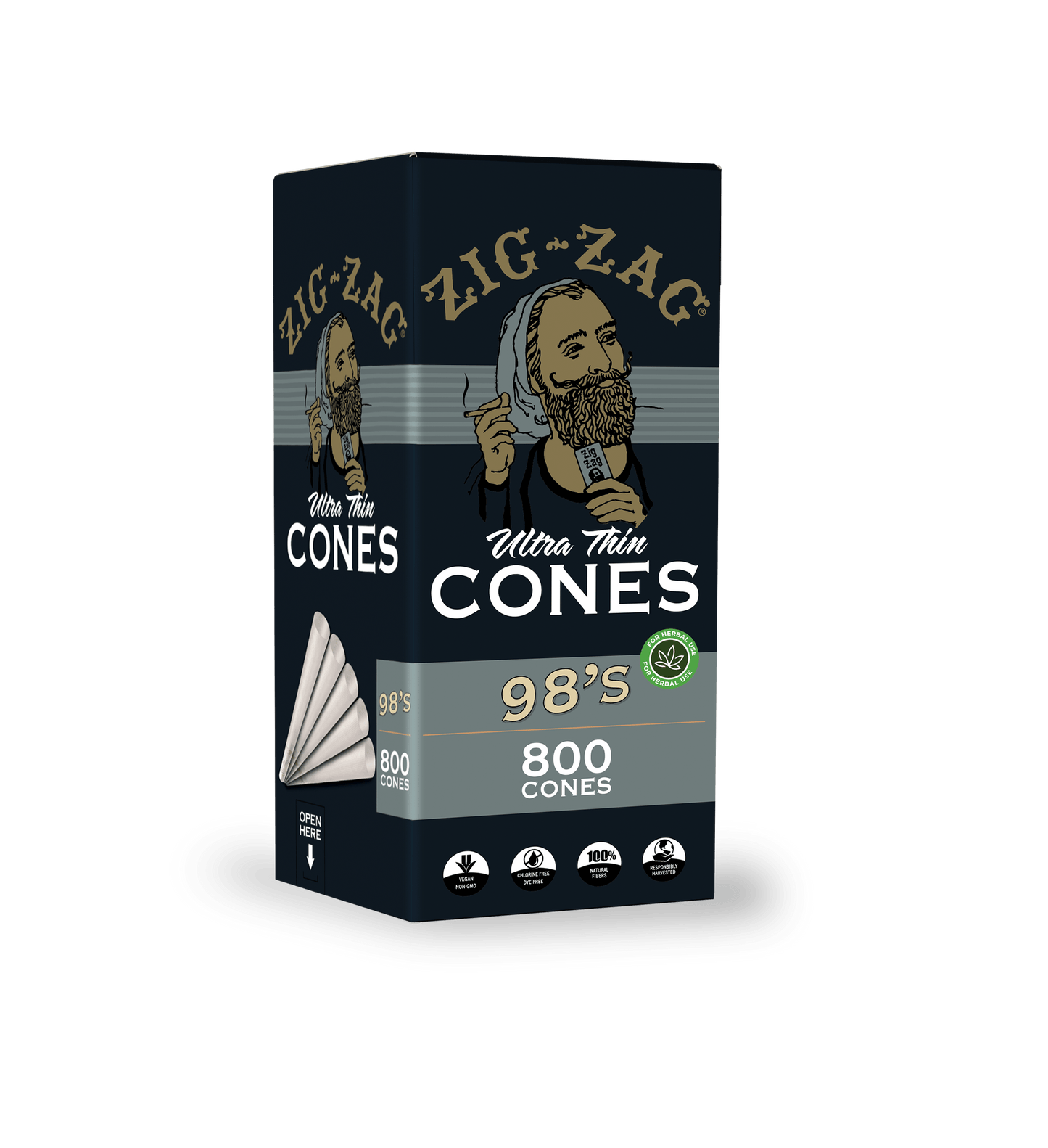 Zig Zag 98's Ultra-Thin Bulk Cones | Box of 800