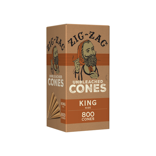 Zig Zag King Size Bulk Unbleached Cones | Box of 800