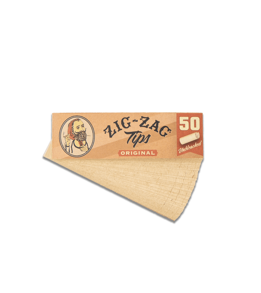 Zig Zag Original Unbleached Rolling Tips | Pack of 50 Tips