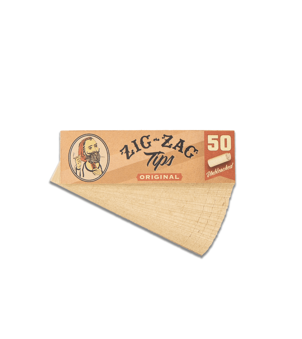 Zig Zag Original Unbleached Rolling Tips | Pack of 50 Tips – Brand King