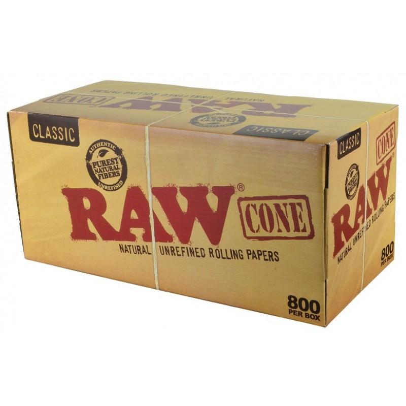 RAW King Size Unbleached Pre-Roll Cones (109mm / 26mm filter) | Box of 800