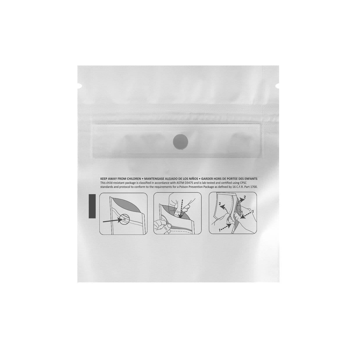 White / Clear DymaPak Child Resistant Bag (1 gram)