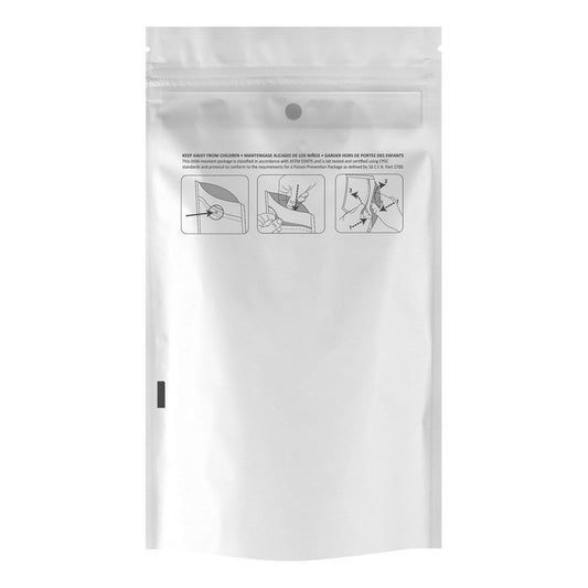 White DymaPak Child Resistant 1/4 Ounce Bag