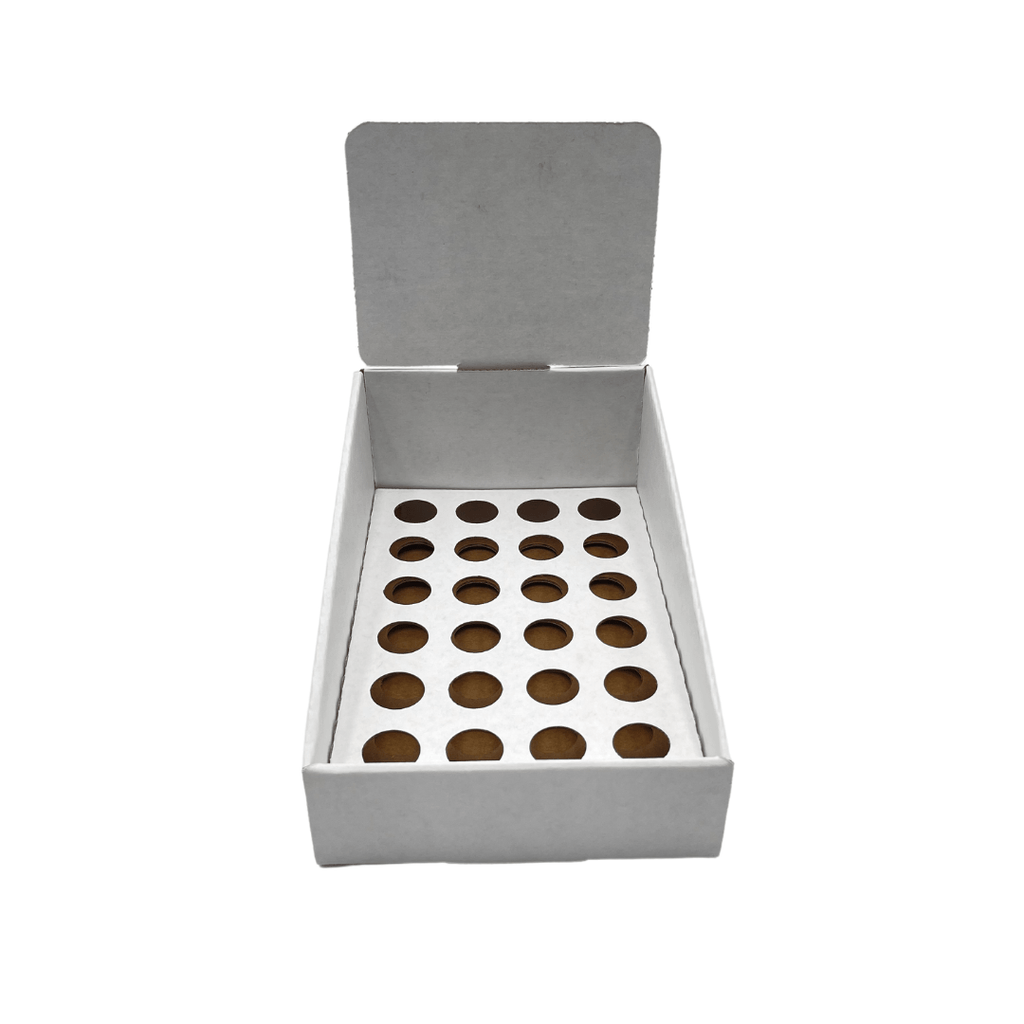 White Pop Counter Display - Large (Fits 24 Pre-Roll Tubes)