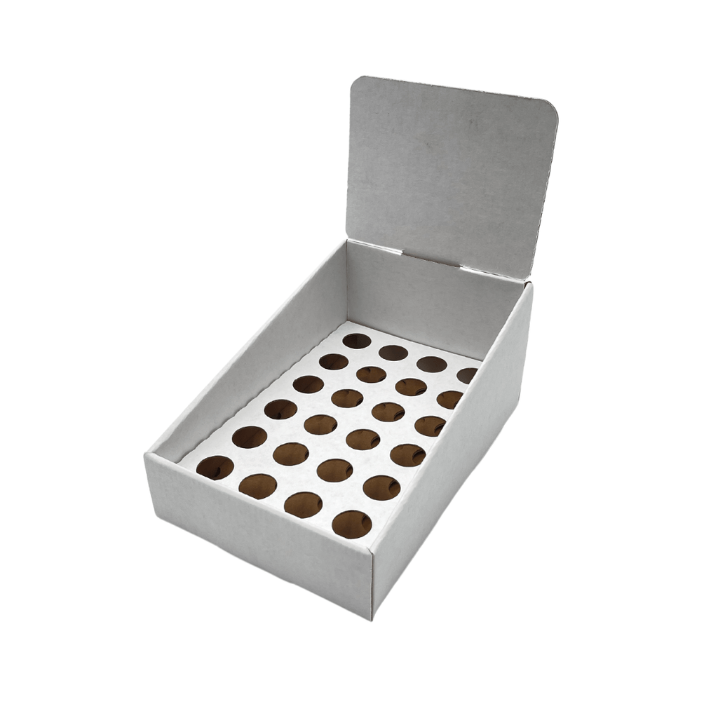 White Pop Counter Display - Large (Fits 24 Pre-Roll Tubes)