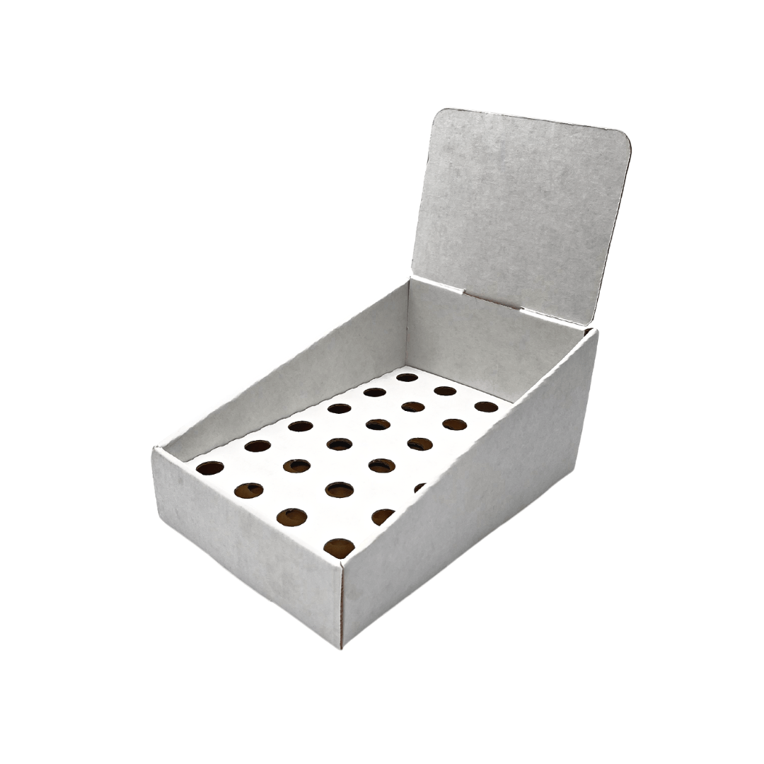 White Pop Counter Display - Small (Fits 24 Tubes)
